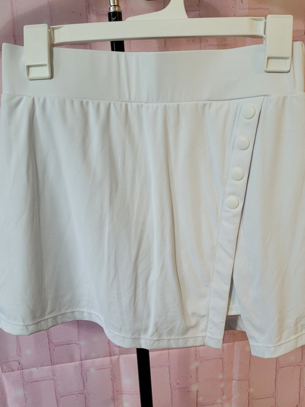 Halara White Women's Skort with Button-Trim Detail